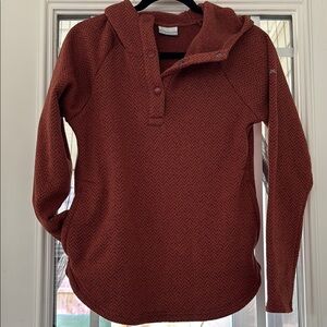 Rust Red Hooded Pullover